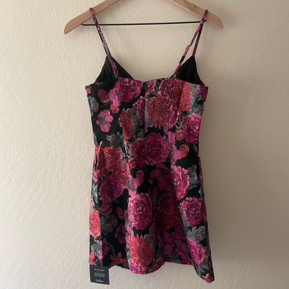 Lulus Bewitching Blooms Black Floral Jacquard Mini Dress with Pockets - Picture 7 of 10